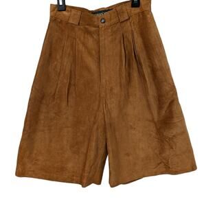 Bushwacker USA Vintage Nubuck Leather High Waisted Culotte Walking Shorts